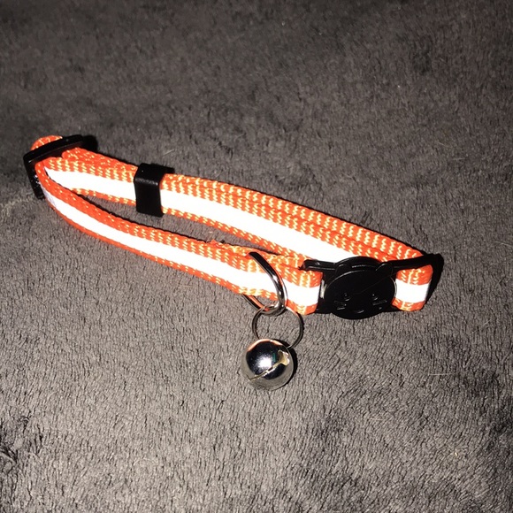 Bemix pets breakaway reflective Orange collar with bell New - Picture 2 of 4